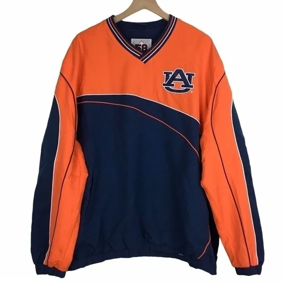 AUBURN Tigers Pullover Jacket Embroidered Spellout Windbreaker Game Day Size XXL - Picture 1 of 13